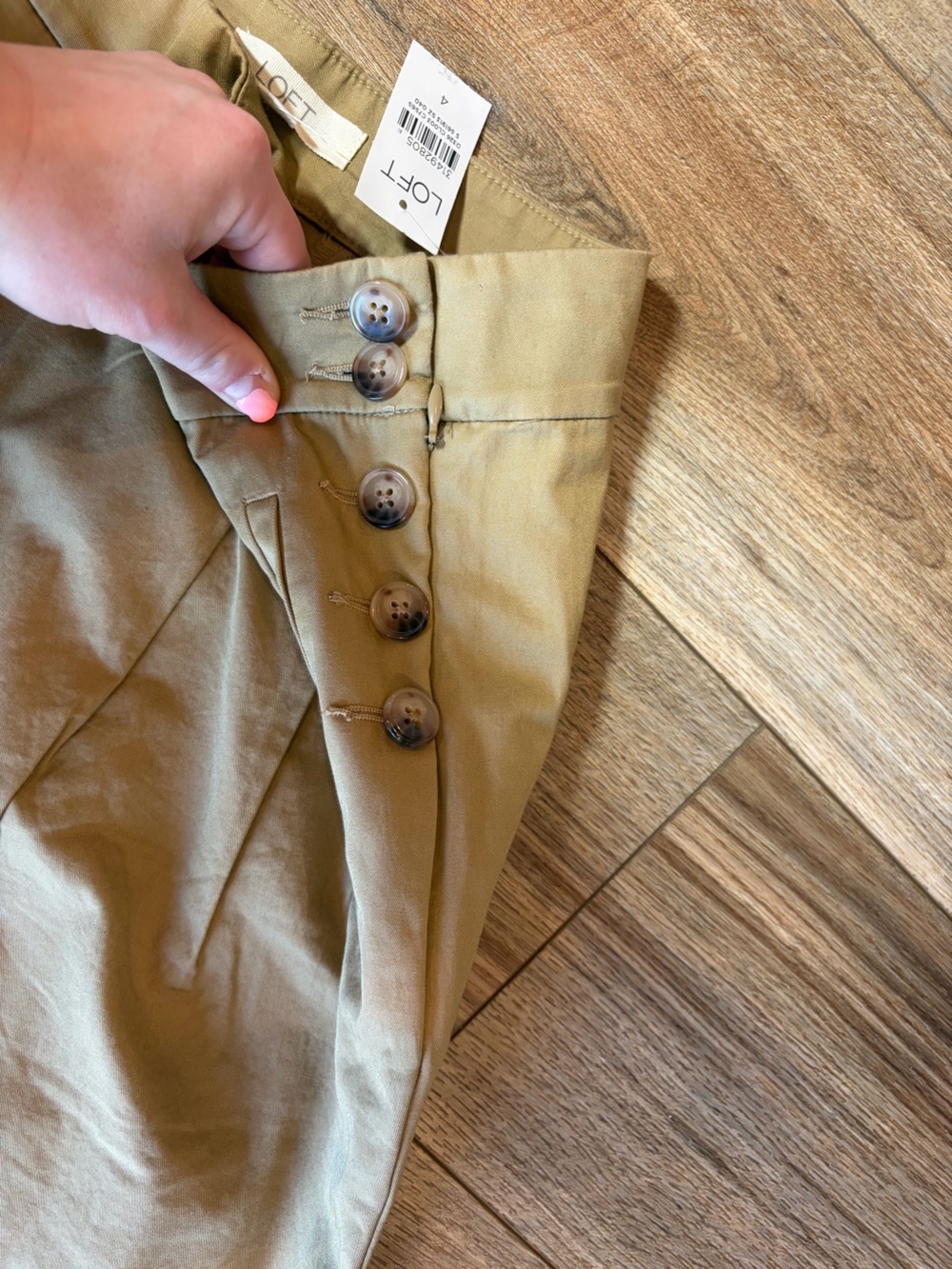 LOFT Sailor Button Light Academia Capsule Wardrobe Wide Leg Pants in Twill - Picture 11 of 13